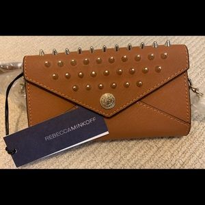 Rebecca Minkoff mini wallet on chain with studs